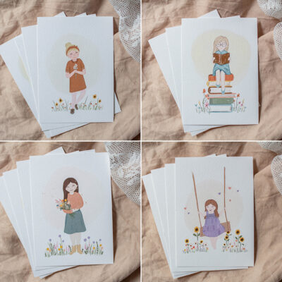 Set ansichtkaarten 'Meisjes'