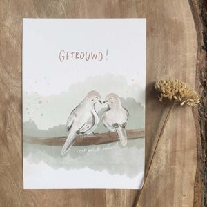 Ansichtkaart 'Getrouwd'