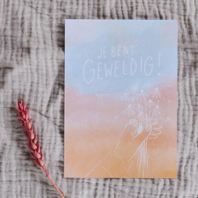 Ansichtkaart "Je bent geweldig"