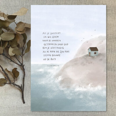 Poster A4 "Huis op de rots"