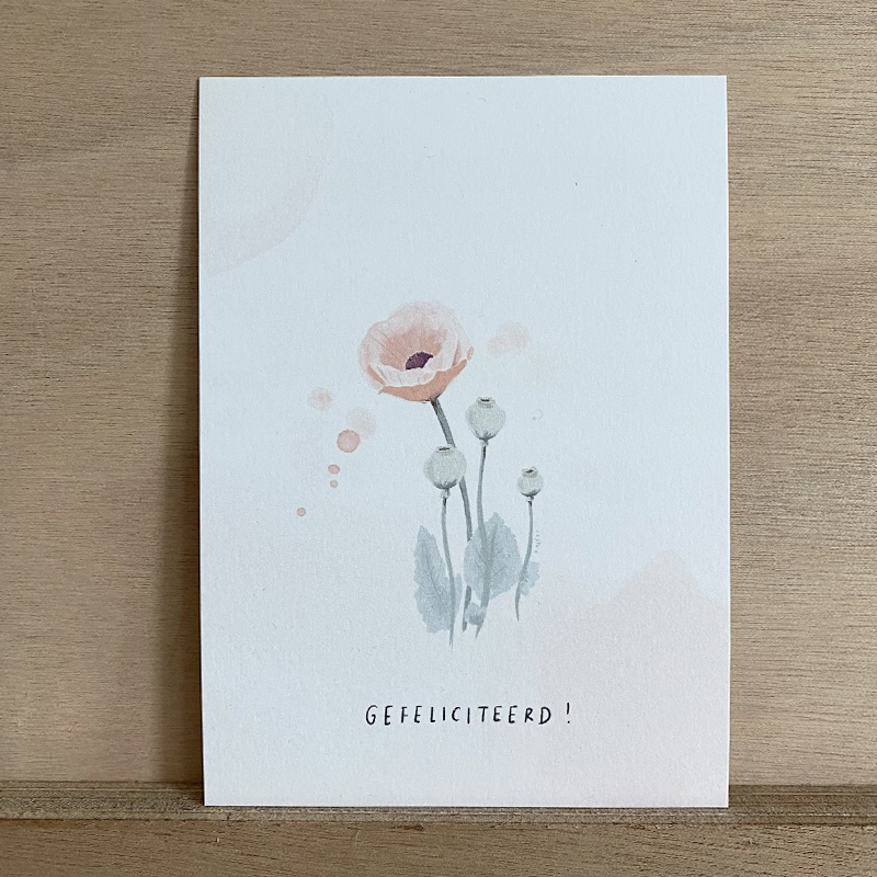 Ansichtkaart "Gefeliciteerd bloem"