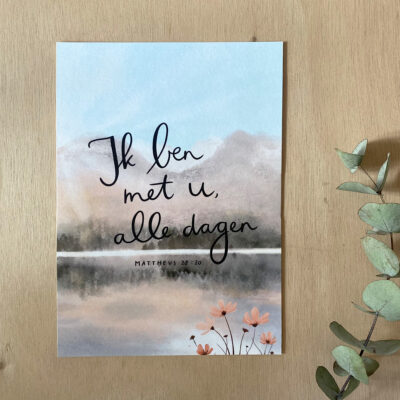 Poster A5 "Ik ben met u" (roze)