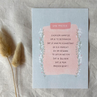 Ansichtkaart "Gedicht moeder (je)"