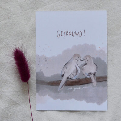 Ansichtkaart 'Getrouwd'