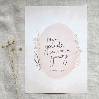 Poster A4 "Mijn genade is voor u genoeg"